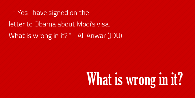 List of 65 MPs, Signed a letter to US President Obama, modi us visa,