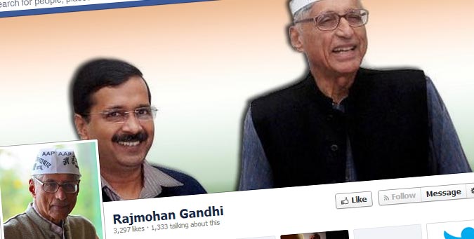 Rajmohan Gandhi, east delhi, maheish Girri, Hindu causes, kejriwal, aap