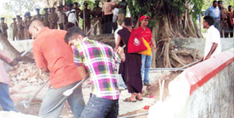 Monks, Asian countries, Local Muslims, shrine into a mosque