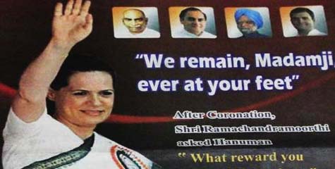 Sonia Gandhi advertisement, Congress, H Vasanthakumar, Tamil Nadu Politics, Political Sycophancy