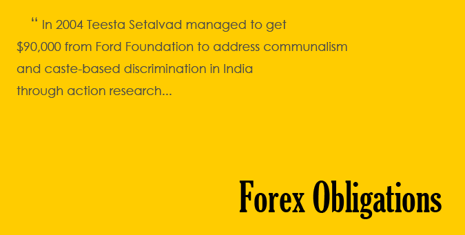 Teesta Setalvad, teesta Trusts, foreign funding, Teesta NGO, unmindful forex obligations, Ford Foundation Teesta Sabrang, gujarat burning, FCRA rule, teesta exposed